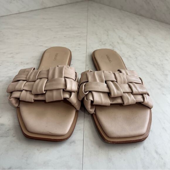 KAANAS Belinha Basketweave Leather Flat Sandals - Picture 5 of 8